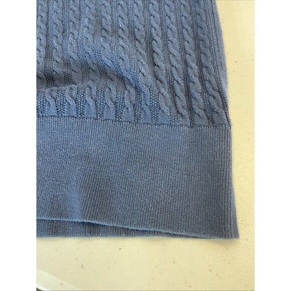 LACOSTE Women’s 40 Us 8 crew Navy Cable Knit Long Sleeve Sweater Preppy Croc - Picture 6 of 10